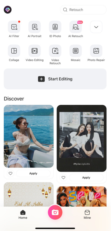 hourglass body editor - Open BeautyPlus app and tap on&nbsp;Start Editing