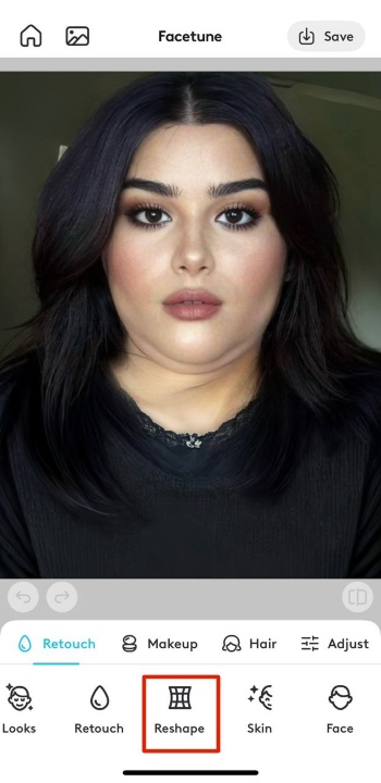 FaceTune App Screenshot EN - remove double chin reshape