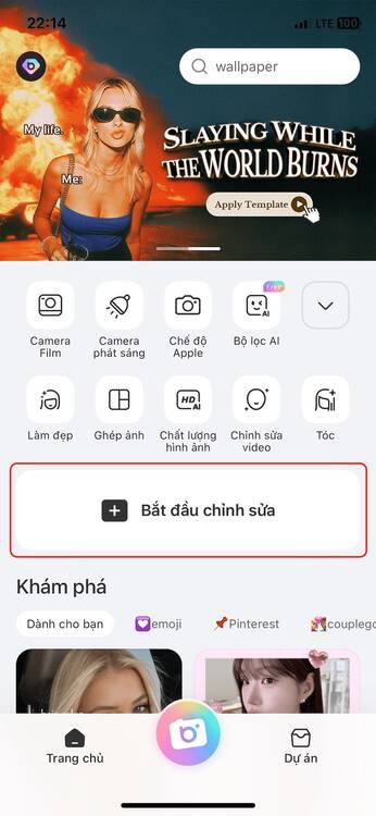 motion blur-Mở app BeautyPlus