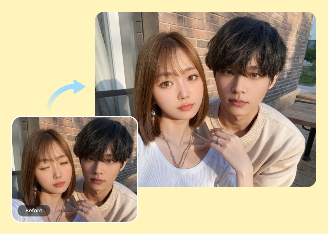 BeautyPlus 写真の目を開ける